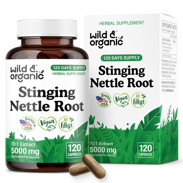 Wild & Organic Stinging Nettle Root Capsules 5000 mg -