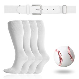 JASGOOD Toddler/Youth/Adult baseball belt Set，Softball Accessories Combo Set,2 Socks 1 Belt and 1 Baseball for Boys Girls