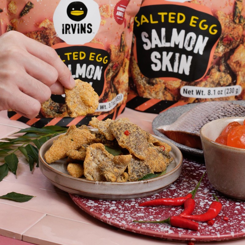 IRVINS Salted Egg Salmon Skin Chips Crisps | Premium Hand