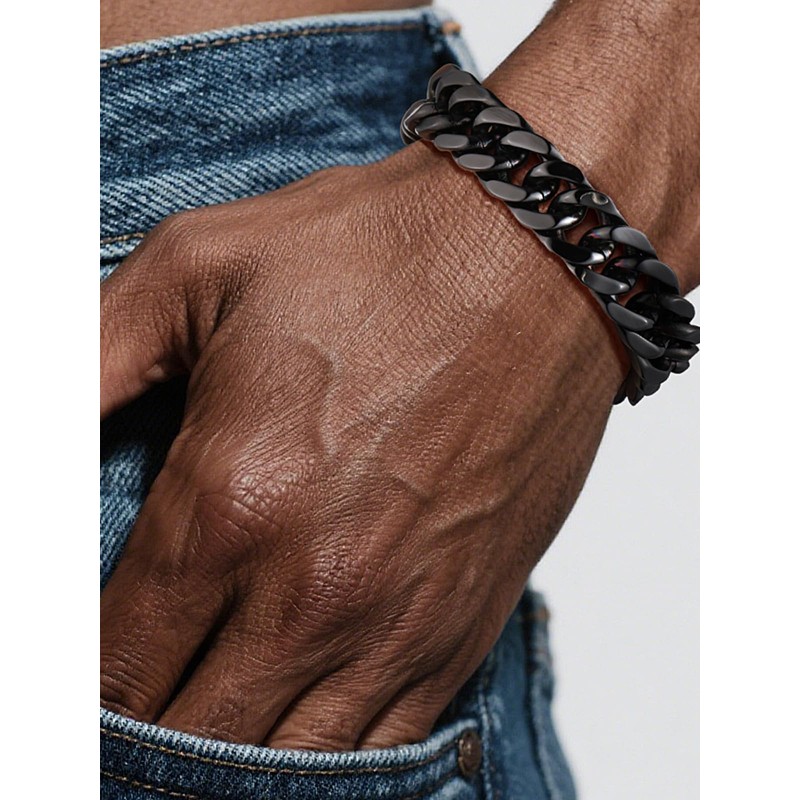 Supcare Black Mens Bracelet Always Remember 12mm Width 7.5 Inches