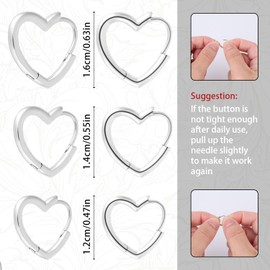 Mikovivi 3 Pairs Silver Heart Earrings Set, Heart Shaped Small Large Earrings Lightweight Huggie Hearts Earring Stackable Hoop Earring Gifts for Women