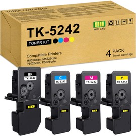 Kminoteh TK5242 TK-5242 Replacement for Kyocera TK-5242 Toner Cartridge Set Compatible for Kyocera ECOSYS M5526cdn / M5526cdw / P5026cdn / P5026cdw Laser Printers (4PACK)