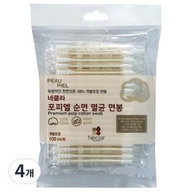 Partner_Reference Necla Popiel pure cotton sterilized swabs (4 packs of 100) / 네클라 포피엘 순면 멸균 면봉 100개입 4개