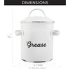 AuldHome Enamelware Grease Container with Strainer, Farmhouse Style Kitchen StorageTin,