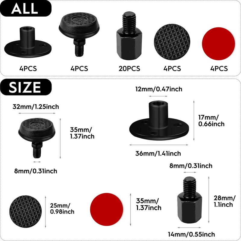 Pack of 4 Adjustable Bed Frame Headboard Stopper Anti Shake