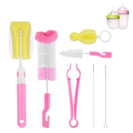FANSEZQ Babyflaschen-Reinigungsbürste, Schwammschnullerbürste, zur Reinigung von Schnullern, Strohhalmen, Wasserflaschen, Babyflaschen, 7-teiliges Set