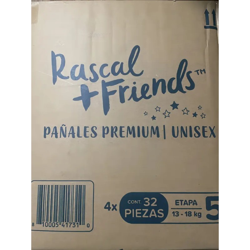 Pañales Rascal Friends Premium Xg Para Bebés, Pack 128 Pzs