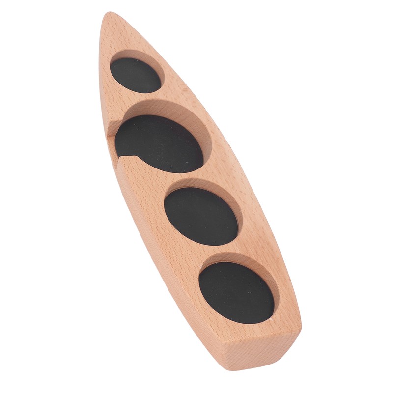 Coffee Tamper Holder Boat Shape 4 Slots Anti Slip Stable