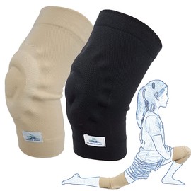 SKATINGSPIRIT Gel Knee Pads (1 Pair), Cushion and Support Knee Cap for Dancing Figure Skating Gymnastic, Youth and Adult (Black Medium)
