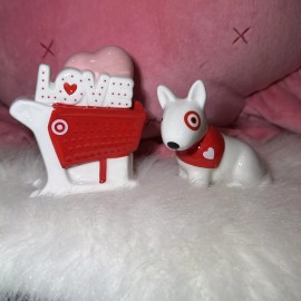 Spritz Target Spritz Valentine’s Day Ceramic LOVE Cart & Bullseye Dog 2025 Set Of 2 New