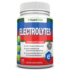 Electrolytes - 100 Natural Electrolyte Replacement Capsules - Premium Keto Friendly Pills - No Sugar - Great for Hydration, Renewal & Revitalizing - Trace Minerals Potassium, Magnesium, Sodium Salts