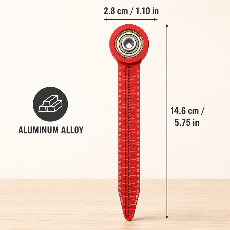 Aluminum Alloy Woodworking Circle Drawing Compass Scribe Ruler