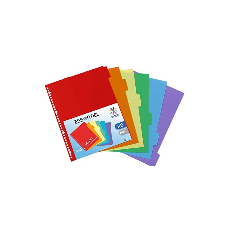 Viquel A4 Maxi Dividers Polypropylene Pack of 6