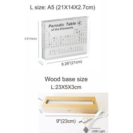 CHYHMYT Periodic Table with 83 Real Elements Sample Inside, Acrylic Stand Real Chemical Element Periodic Table Teaching Tools, Gift for Science Enthusiast, Kids, Students, Teachers (Large Size)