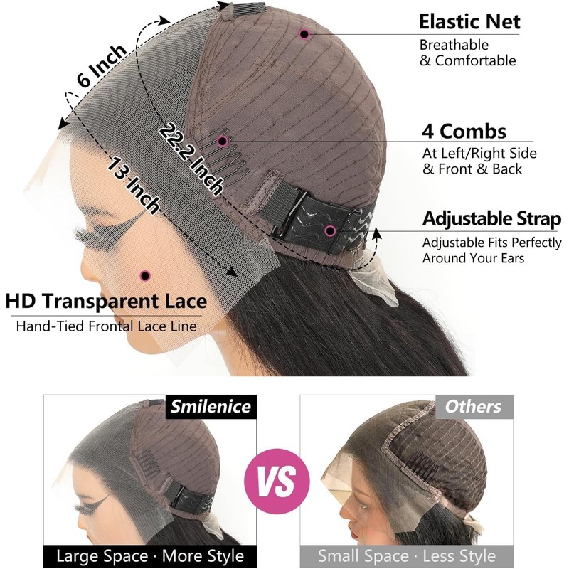 Smilenice Water Wave Human Hair Wig For Black Women, 13x6