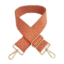 Adjustable Shoulder Strap, Colourful Handbags, Shoulder Strap, 5 cm Wide, Bag Strap, Shoulder Strap, DIY Accessories for Bag, Shoulder Bag with Carabiner, Gold, for Men and Women, 75-130 cm, Orange