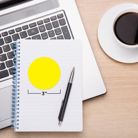 ChromaLabel 3 Inch Round Label Removable Color Code Dot Stickers, High Visibility for Warehouse Inventory, 100 Labels per Pack, Yellow