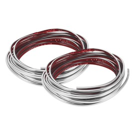 Motoforti Universal Car Door Edge Protective Strip L-Type Car Door Edge Guards Fit for Most Cars Sedans Trucks SUV, 5M/16.4ft, Anti-scratch Collision, PVC, Chrome Silver Tone, 2 Pcs