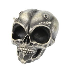 Pacific Giftware PTC 6 Inch Weird Alien Horned Skeleton Skull Resin Statue Figurine