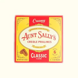 Aunt Sally's Creamy Classic Pralines- 6 count box- New Orleans Most Famous Praline- Handmade Pecan Candy