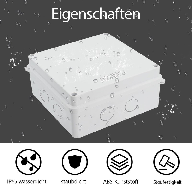 LeMotech Junction Box with Reserved Holes ABS Plastic Electrical Box