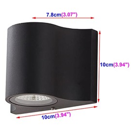 LUMINTURS 7W LED Outdoor/Indoor External Wall Sconces Light Waterproof Fixture Door Gate Step Stair Surface Mount Lamp Black Pure White