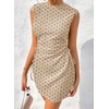 Acelitt Khaki Polka Dot Dress for Women 2025 Spring Summer