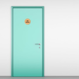 No Entry Sign – 100 x 100mm – Sustainable Bamboo with Vivid Print, Peel-and-Stick Installation, Eco-Friendly Door Signage for Offices, Restricted Areas & Public Spaces