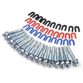 Forccord 46-Pcs Lift Install Kit include Concrete Anchor Bolts 3/4" x 5.5" and Leveling Shim 1/4" 1/8" 1/16" Car Lift Installation Heavy Duty Fastener for Concrete