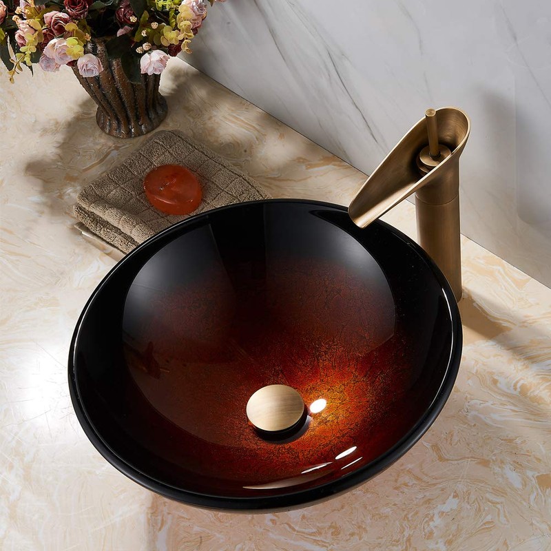 REGALMIX Antique Brass Pop UP Drain, Bathroom Vessel Lavatory Vanity
