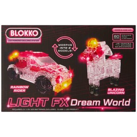 Light FX Dream World - Kid's Light Up Brick Builder Set - Children's LED Light Effect Model Creation Kit, Build 2 Unique Models - Compatible with Other Brands