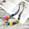 Heritage Hues Chunky Wooden Bead Unisex Necklace 80cm – Statement