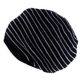 Armycrew Deep Crown Oversized RGY Striped 100% Acrylic Rasta Skully Beanie - Black Grey