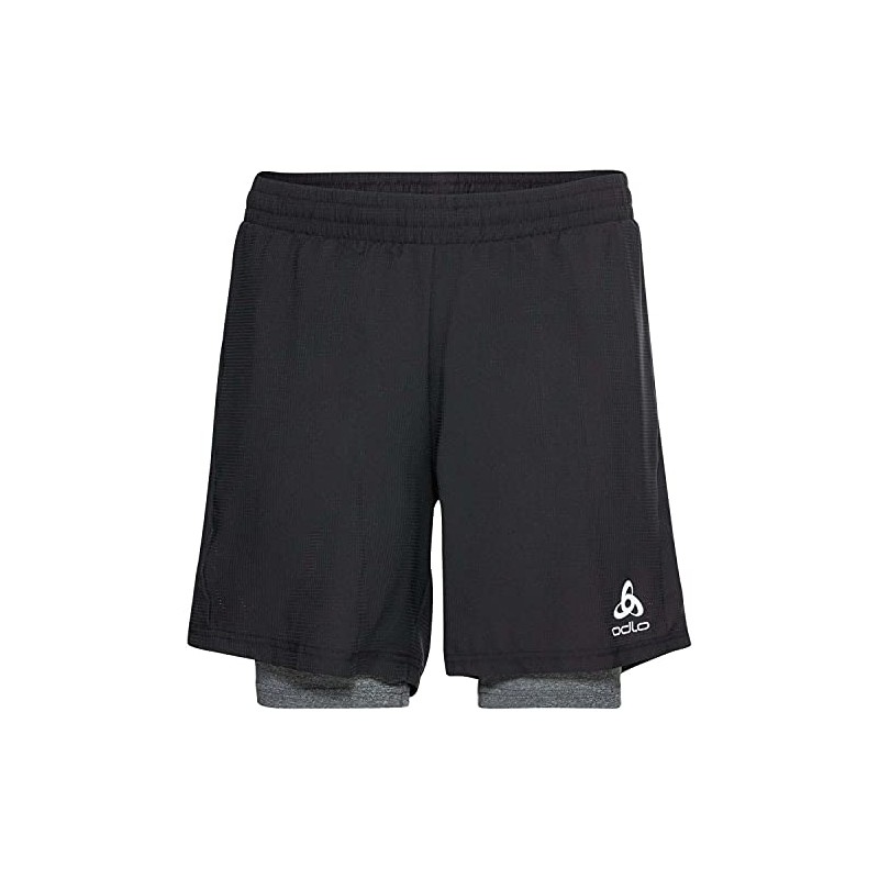 Odlo Men's Run Easy 5 Inch 2-in-1 Shorts, Black -