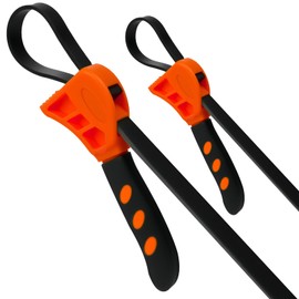 HOTUT Band Wrench Set, 2 Pieces Universal Rubber Pipe Wrench, Adjustable Oil Filter Wrench, Belt Wrench for Removing Bottle, Sanitary, Oil Filter, Shower Heads, Jar Opener