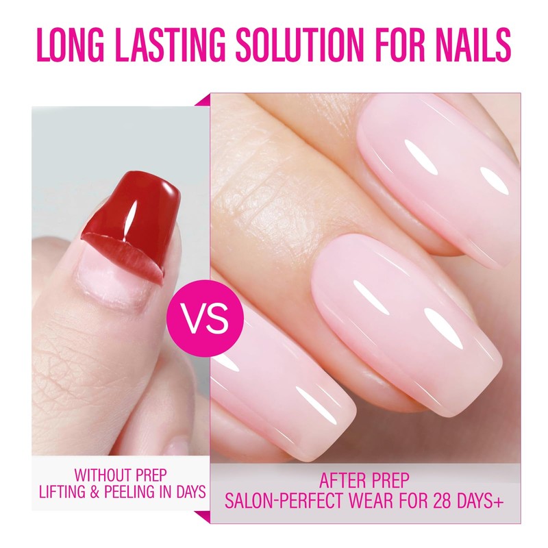 Nail Strengthener and Dehydrator Set: 15ml Nude Pink Nail Repair