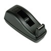 Deluxe Desktop Tape Dispenser, Attached 1'' Core, Heavily Weighted, Black,