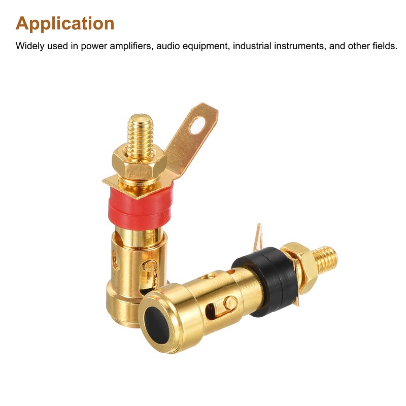 MECCANIXITY Terminal Binding Post Amplifier Jack Speaker Connector Black Red