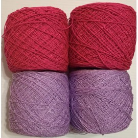 Hilos Mexico Yarn Crystal Lace Colors .857 & 53. Acrylic/Rayon. 900 yards 1 set of 4 Balls.