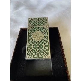 Rocky Patel Burn Double Jet Lighter - Hunter Green with Chrome Plates - New