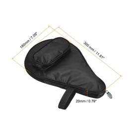 PATIKIL Table Tennis Racket Case Ping Pong Paddle Case Soft Cover Container Bag Gourd Shape Sport Accessories Black