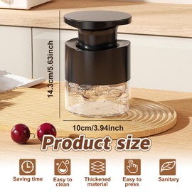 Cherry Pitter - Quick Release Multi Cherries Stoner Pitter 7-in-1, Push Button Cherr'y Core Pit'ter Tool Multiple with Splatter Protector, Pit Seed Remover for Making Jam Cherry Dishes (Balck-7 Holes)