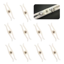 UFURMATE Ceiling Curtain Track Stopper, 10PCS Plastic Ceiling Wall Mount Curtain Rail Ends Stop Double-Head Functional End Stopper for Flexible Curtain Track