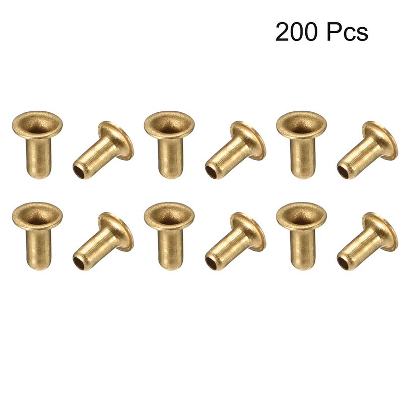 sourcing map Hollow Rivet,2mm x 4mm Through Hole Copper Hollow
