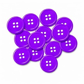 Mandala Crafts - Botones de plástico grandes de 25 mm, 1 pulgada, color morado para costura, 50 botones redondos de resina de repuesto con 4 agujeros