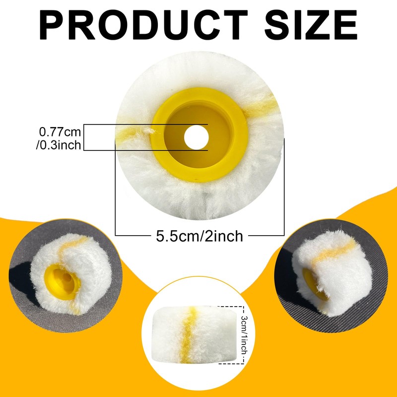 WYXDSDEV 24pcs Pipe Paint Rollers 1.18 inch, Mini Paint Roller