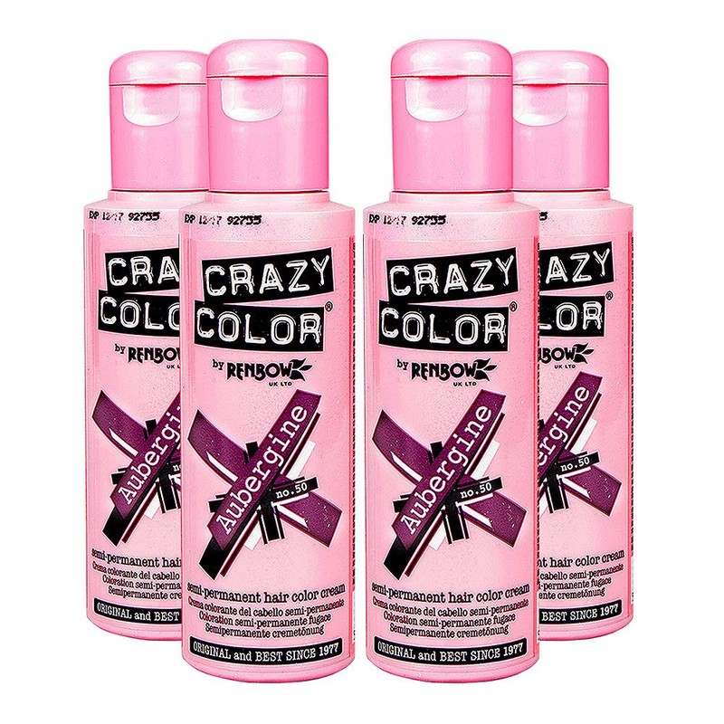 Semi-Permanent Hair Colour Cream Dye Crazy Colour Renbow 4 x