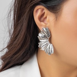 Chunky Gold Earrings for Women Gold Nugget Earrings Gold Geometric Statement Earring Vintage Earrings Summer Beach Party Birthday Gifts for Women