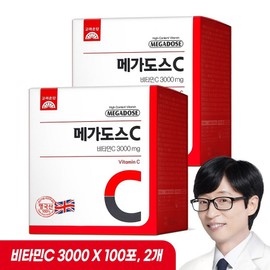 Korea Eundan Megadose C Vitamin C 3000mg 100 packets, 300g, 2 units / 고려은단 메가도스C 비타민C 3000mg 100포, 300g, 2개