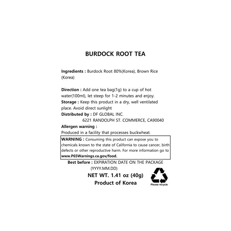 Damtuh Traditional Korean Tea Burdock Tea Bag (40 Tea Bag
